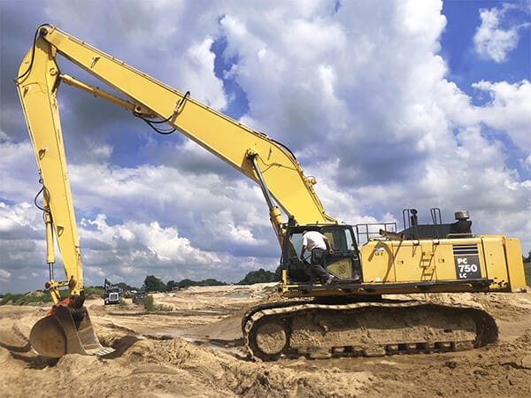 Komatsu PC 750 Long Boom Excavator on Rent