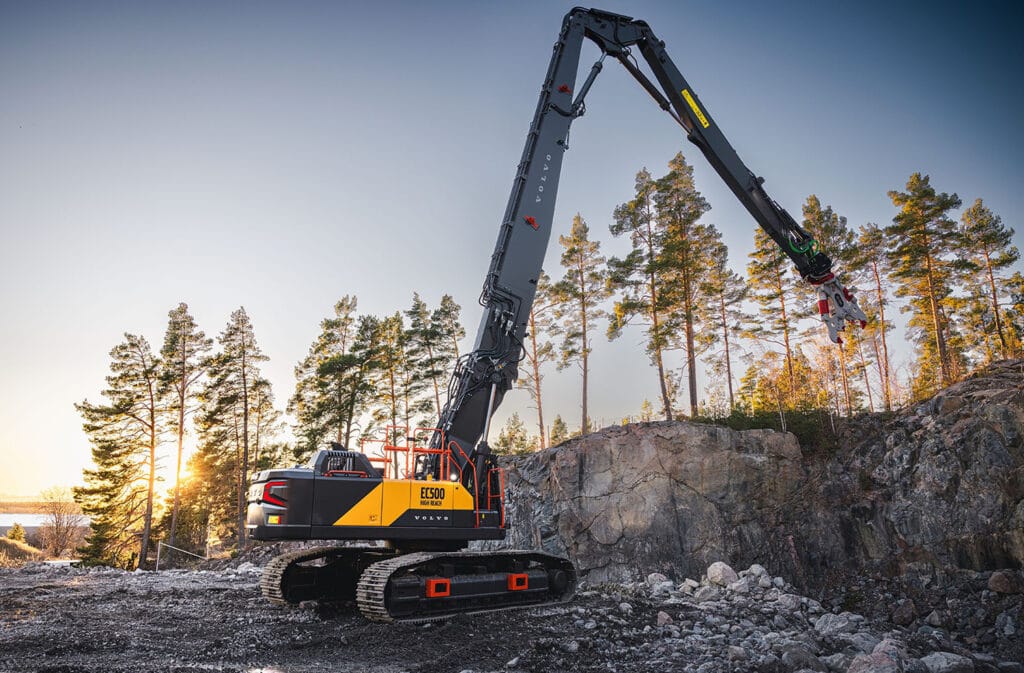 Volvo 500 Long Boom Excavator on Rent