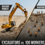Machine Power vs. Manpower: How Excavators Outperform 100 Workers.